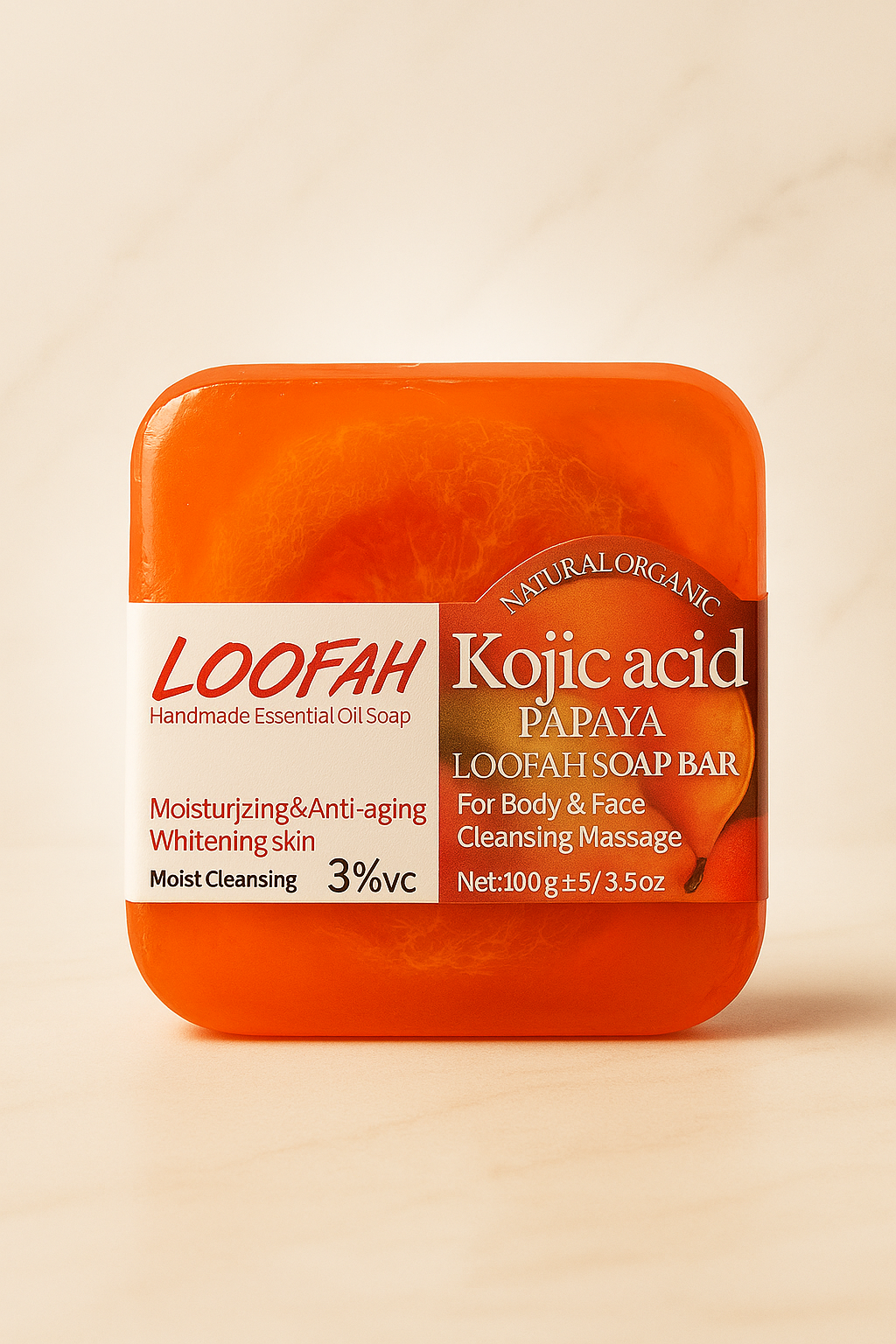 Savon Loofah - Kojic Acid & Papaye